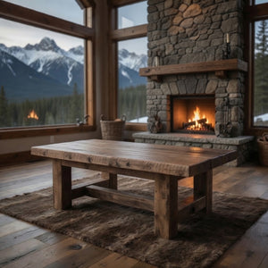 Handcrafted Nature’s Rustic Solid Wood Coffee Table