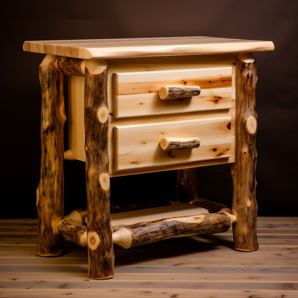 Alpine Log Nightstand