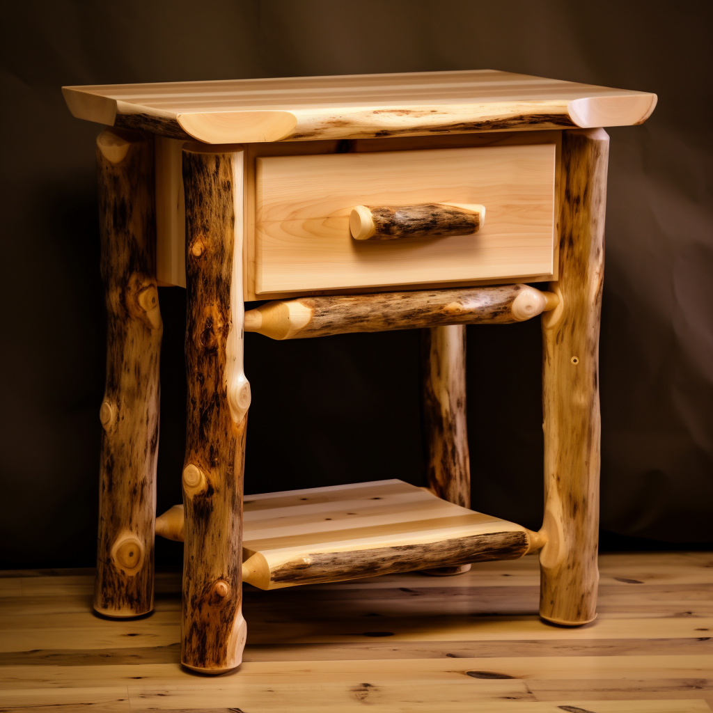 Alpine Log Nightstand