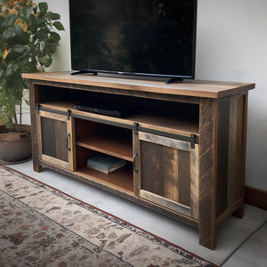 Distressed Wood Barn Door Console