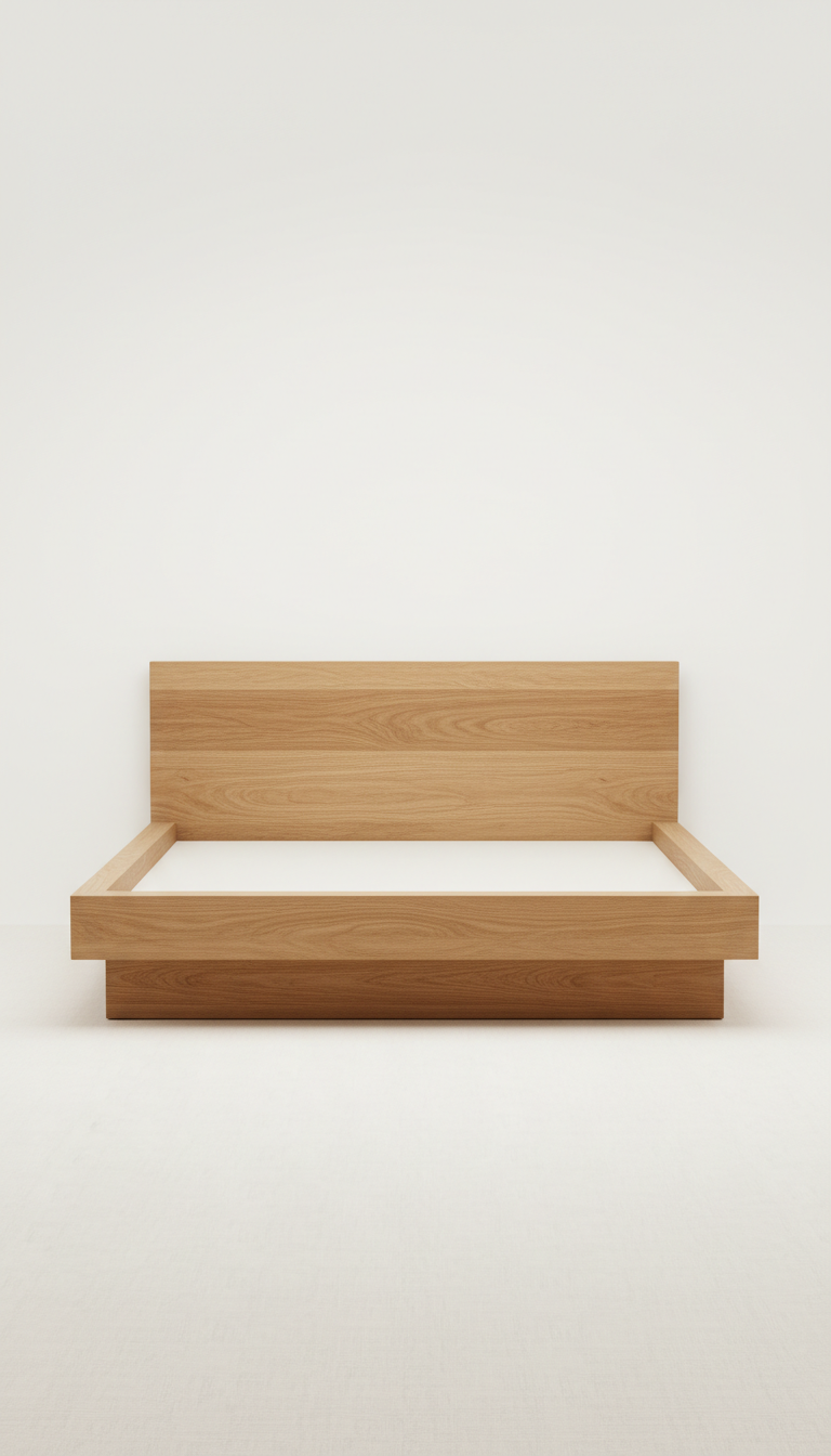 Handcrafted Oak Platform Bed