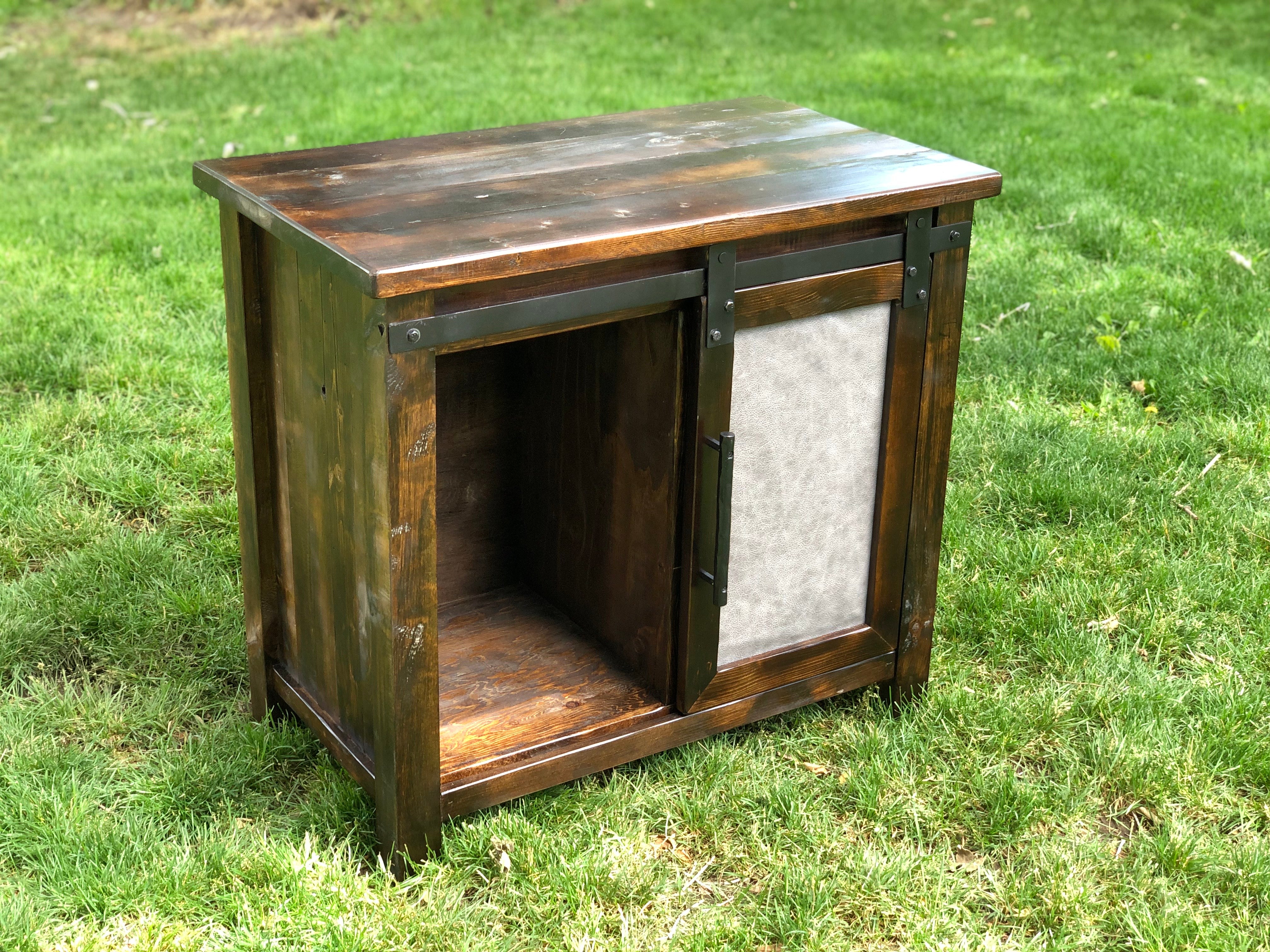 Sand Washed Barndoor Nightstand