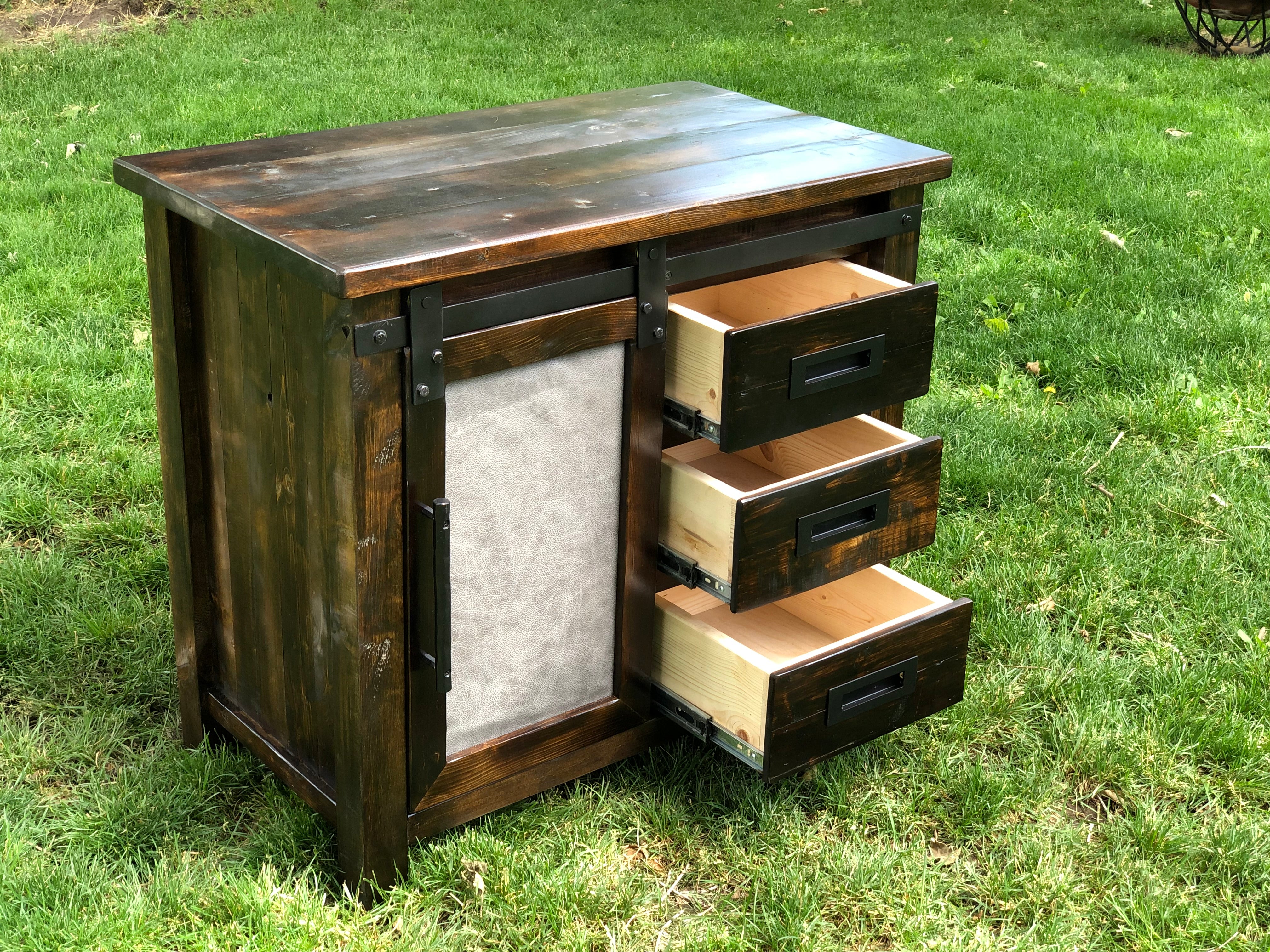 Sand Washed Barndoor Nightstand